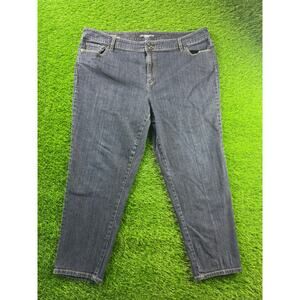 Liz Claiborne Woman Boyfriend Skinny Jeans Size 20W Plus Dark Wash Stretch Denim